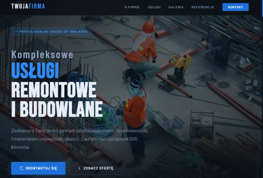 SDS Profesjonalne strony internetowe dla firm – Usługi remontowe – landing page z galerią